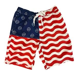 Young & Reckless Mens American Flag Board Shorts Red White Blue Y&R Trunks Small